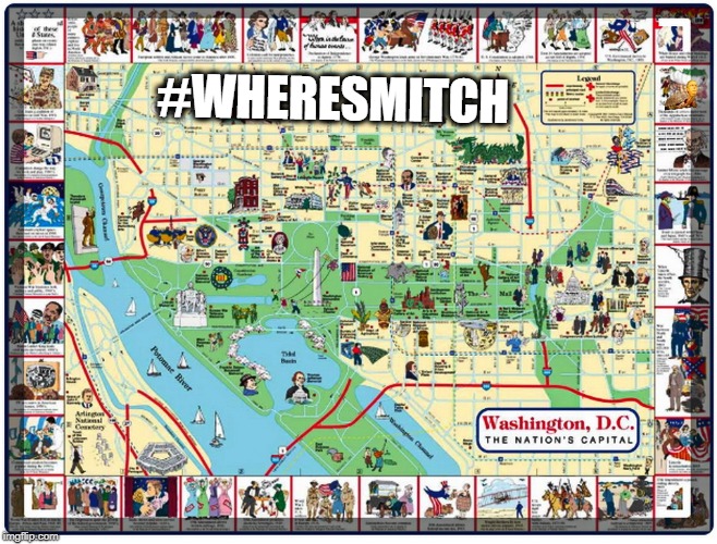 FIND THE MISSING SENATOR | #WHERESMITCH | image tagged in mitch mcconnell,government shutdown,president trump | made w/ Imgflip meme maker