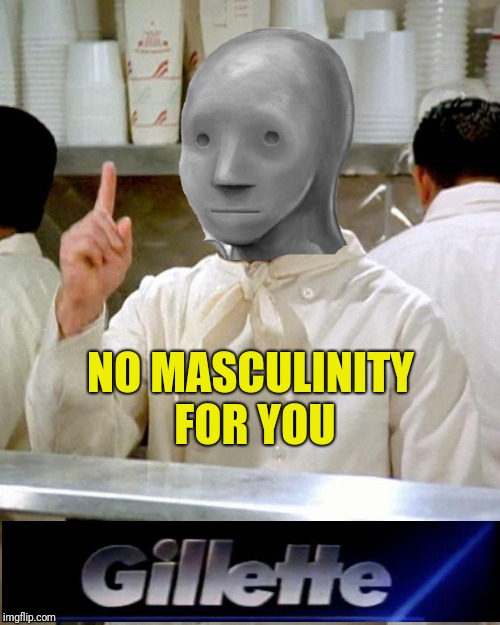 NPC Shaving Nazi | NO MASCULINITY FOR YOU | image tagged in soup nazi,men,sexism,npc,npc meme | made w/ Imgflip meme maker
