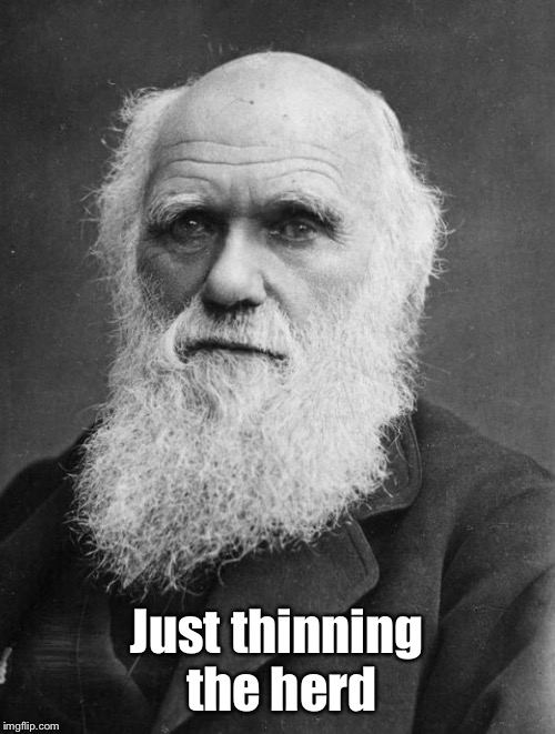 Charles Darwin | Just thinning the herd | image tagged in charles darwin | made w/ Imgflip meme maker