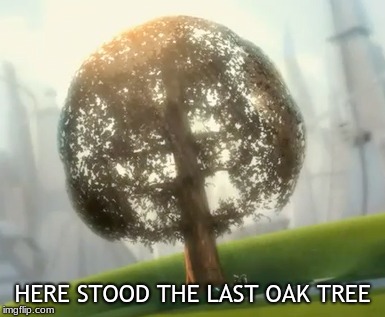 Here Stood The Last Oak Tree | HERE STOOD THE LAST OAK TREE | image tagged in lastoaktree,memes,ice age | made w/ Imgflip meme maker