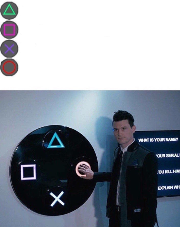 High Quality 4 Buttons Blank Meme Template