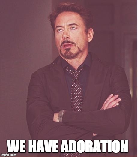 Face You Make Robert Downey Jr | WE HAVE ADORATION | image tagged in memes,face you make robert downey jr | made w/ Imgflip meme maker
