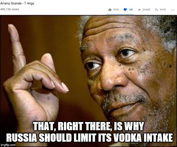 THAT, RIGHT THERE, IS WHY RUSSIA SHOULD LIMIT ITS VODKA INTAKE | image tagged in memes,ariana grande,conspiracy,russian bots | made w/ Imgflip meme maker