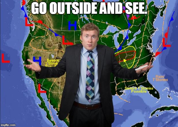 Weather Dude | GO OUTSIDE AND SEE. | image tagged in weather dude | made w/ Imgflip meme maker