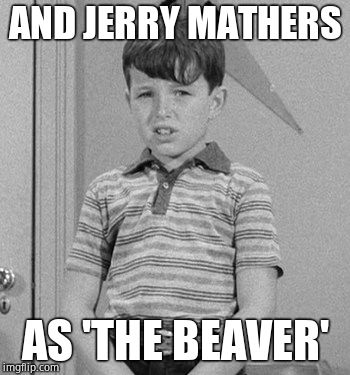 scared beaver | AND JERRY MATHERS AS 'THE BEAVER' | image tagged in scared beaver | made w/ Imgflip meme maker