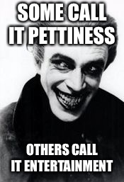 SOME CALL IT PETTINESS OTHERS CALL IT ENTERTAINMENT | made w/ Imgflip meme maker