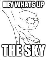 OK Hand | HEY WHATS UP; THE SKY | image tagged in ok hand | made w/ Imgflip meme maker