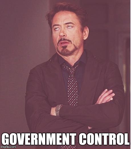 Face You Make Robert Downey Jr Meme | GOVERNMENT CONTROL | image tagged in memes,face you make robert downey jr | made w/ Imgflip meme maker