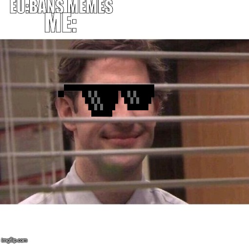 Jim Office Blinds | EU:BANS MEMES; ME: | image tagged in jim office blinds | made w/ Imgflip meme maker