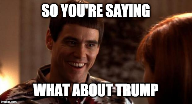 So you're saying there's a chance | SO YOU'RE SAYING; WHAT ABOUT TRUMP | image tagged in so you're saying there's a chance | made w/ Imgflip meme maker
