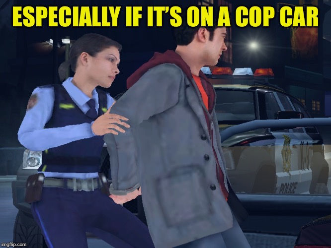 Female Cop | ESPECIALLY IF IT’S ON A COP CAR | image tagged in female cop | made w/ Imgflip meme maker