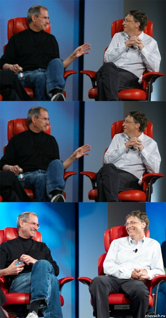 High Quality Steve Jobs and Bill Gates Blank Meme Template