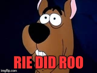 Scooby Doo Surprised | RIE DID ROO | image tagged in scooby doo surprised | made w/ Imgflip meme maker