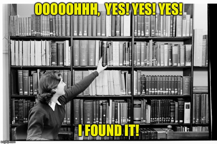 librarian | OOOOOHHH,  YES! YES! YES! I FOUND IT! | image tagged in librarian | made w/ Imgflip meme maker