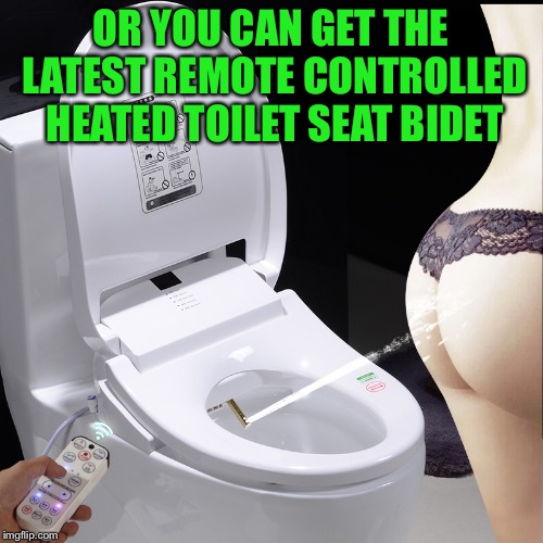 OR YOU CAN GET THE LATEST REMOTE CONTROLLED HEATED TOILET SEAT BIDET | made w/ Imgflip meme maker