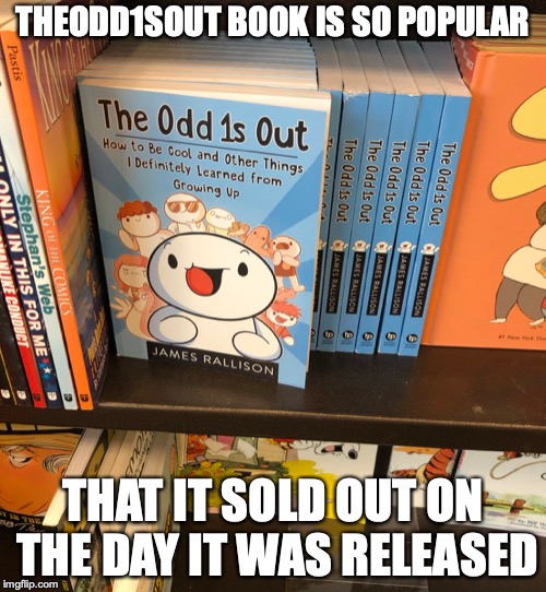 Theodd1sout Book | THEODD1SOUT BOOK IS SO POPULAR; THAT IT SOLD OUT ON THE DAY IT WAS RELEASED | image tagged in theodd1sout,youtube,memes | made w/ Imgflip meme maker