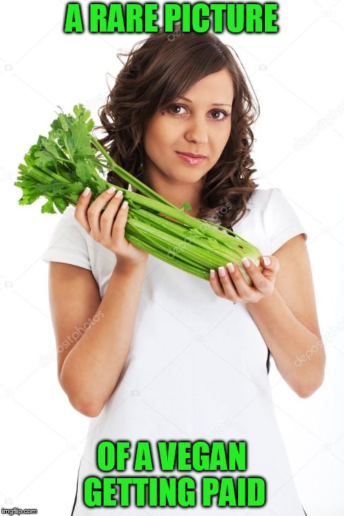 A RARE PICTURE OF A VEGAN GETTING PAID | made w/ Imgflip meme maker