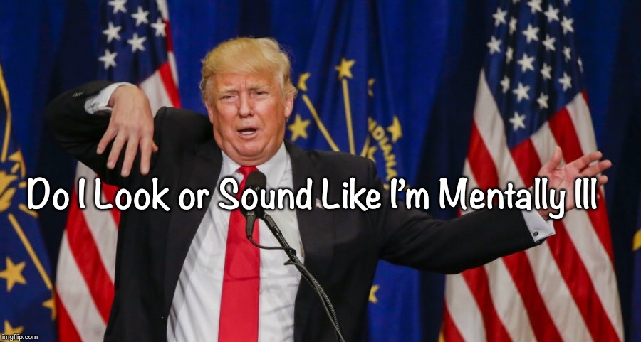 Mentally Ill | Do I Look or Sound Like I’m Mentally Ill | image tagged in donald trump,trump,politics,scumbag republicans | made w/ Imgflip meme maker