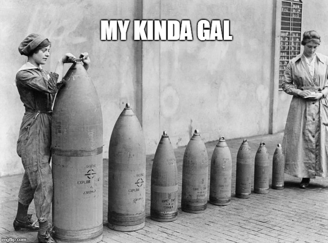 WW1 shells? | MY KINDA GAL | image tagged in shells ww1 | made w/ Imgflip meme maker