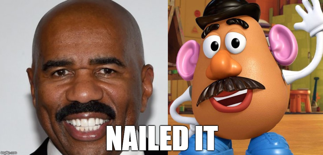 Steve Harvey potato head | NAILED IT | image tagged in funny | made w/ Imgflip meme maker