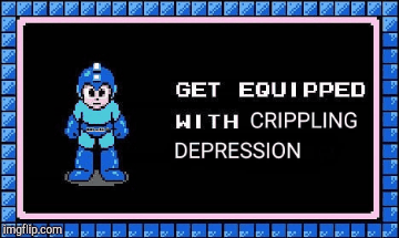 Megaman depression | image tagged in gifs,megaman 2 | made w/ Imgflip images-to-gif maker