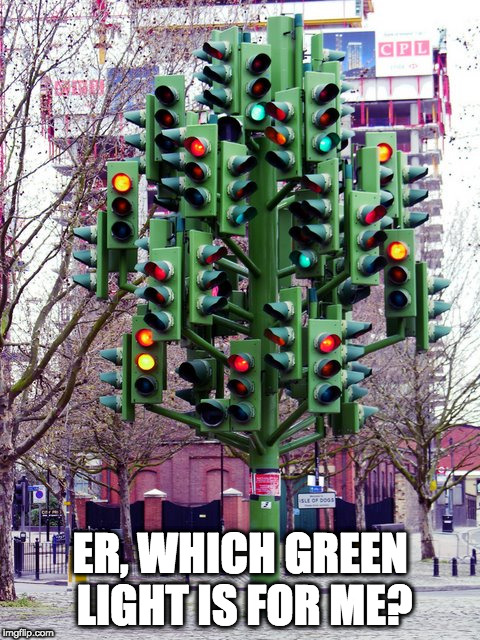 Traffic Light tree | ER, WHICH GREEN LIGHT IS FOR ME? | image tagged in traffic light tree | made w/ Imgflip meme maker