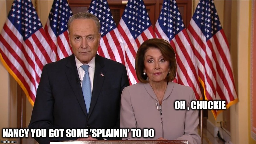 Chuck and Nancy | OH , CHUCKIE NANCY YOU GOT SOME 'SPLAININ' TO DO | image tagged in chuck and nancy | made w/ Imgflip meme maker