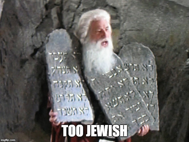 Mel Brooks Moses | TOO JEWISH | image tagged in mel brooks moses | made w/ Imgflip meme maker