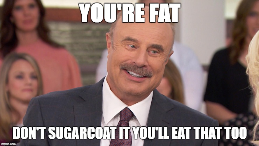 YOU'RE FAT; DON'T SUGARCOAT IT YOU'LL EAT THAT TOO | image tagged in lol so funny | made w/ Imgflip meme maker