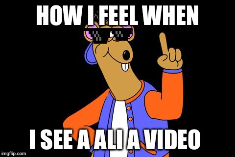 HOW I FEEL WHEN; I SEE A ALI A VIDEO | image tagged in ali a | made w/ Imgflip meme maker