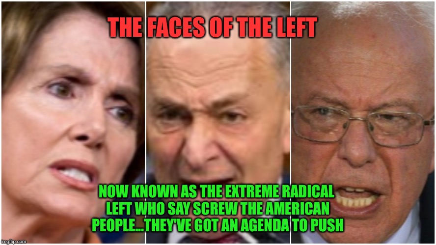 THE FACES OF THE LEFT; NOW KNOWN AS THE EXTREME RADICAL LEFT WHO SAY SCREW THE AMERICAN PEOPLE...THEY'VE GOT AN AGENDA TO PUSH | image tagged in liberal extremists | made w/ Imgflip meme maker