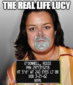 rosie odonell mugshot | THE REAL LIFE LUCY | image tagged in rosie odonell mugshot | made w/ Imgflip meme maker