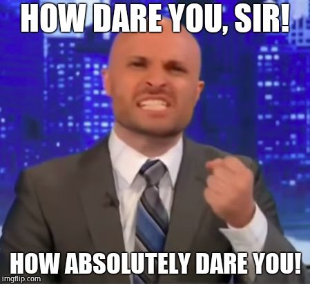 How absolutely dare you | HOW DARE YOU, SIR! HOW ABSOLUTELY DARE YOU! | image tagged in how absolutely dare you | made w/ Imgflip meme maker