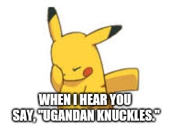 WHEN I HEAR YOU SAY, "UGANDAN KNUCKLES." | made w/ Imgflip meme maker