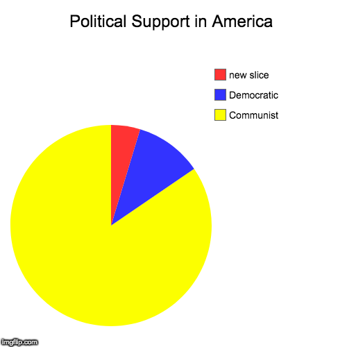 Political Support in America | Communist, Democratic | image tagged in funny,pie charts,america,political support,political correctness,political | made w/ Imgflip chart maker