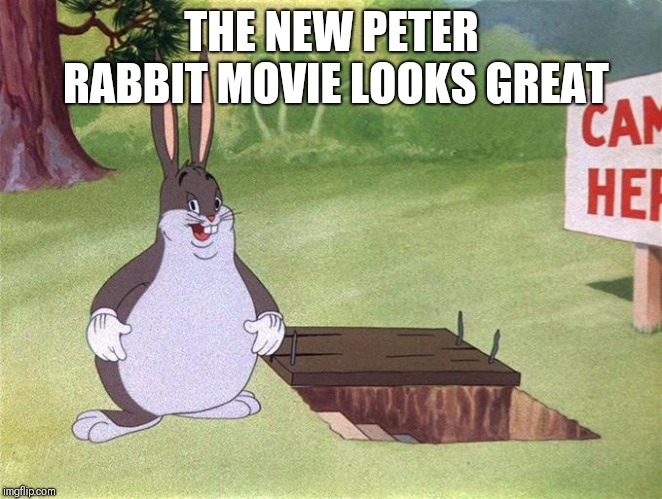 Big Chungus | THE NEW PETER RABBIT MOVIE LOOKS GREAT | image tagged in big chungus | made w/ Imgflip meme maker