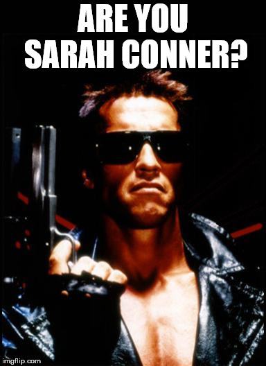 terminator arnold schwarzenegger | ARE YOU SARAH CONNER? | image tagged in terminator arnold schwarzenegger | made w/ Imgflip meme maker