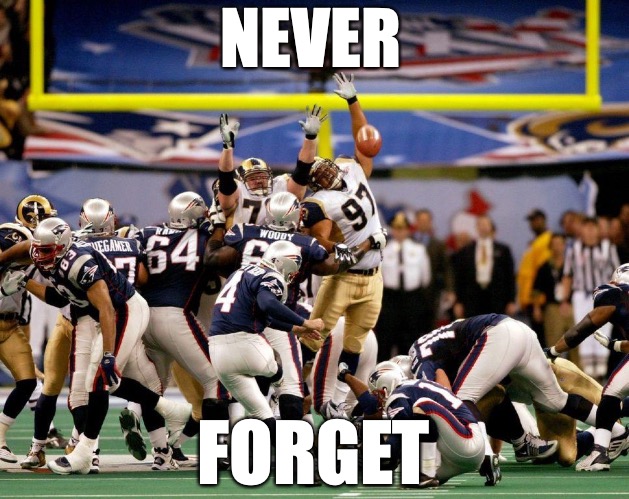 Pats Nation | NEVER; FORGET | image tagged in new england patriots,new england,tom brady,bill belichick,goat,goats | made w/ Imgflip meme maker