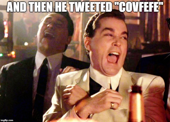 Good Fellas Hilarious Meme | AND THEN HE TWEETED "COVFEFE" | image tagged in memes,good fellas hilarious | made w/ Imgflip meme maker