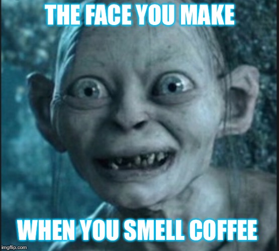 THE FACE YOU MAKE; WHEN YOU SMELL COFFEE | image tagged in funny,so true,totally looks like | made w/ Imgflip meme maker