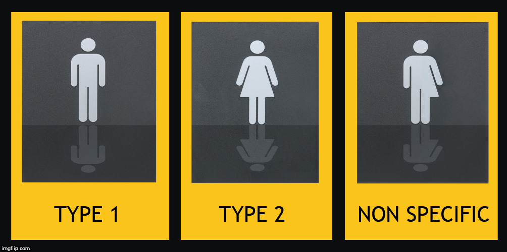 Toilet Sign | TYPE 1               TYPE 2           NON SPECIFIC | image tagged in toilet sign | made w/ Imgflip meme maker