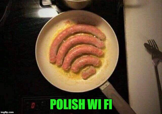 polish Wi Fi | POLISH WI FI | image tagged in wi fi,polish,sausage,funny | made w/ Imgflip meme maker