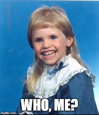 Mullet kid  | WHO, ME? | image tagged in mullet kid | made w/ Imgflip meme maker