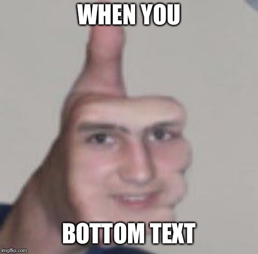 WHEN YOU; BOTTOM TEXT | image tagged in what | made w/ Imgflip meme maker