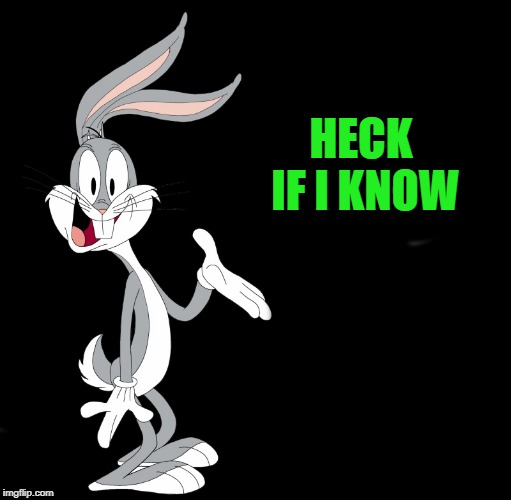 joke bunny | HECK IF I KNOW | image tagged in joke bunny | made w/ Imgflip meme maker