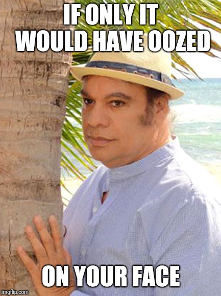 Juan Gabriel Gay | IF ONLY IT WOULD HAVE OOZED ON YOUR FACE | image tagged in juan gabriel gay | made w/ Imgflip meme maker