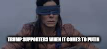 Bird Box | TRUMP SUPPORTERS WHEN IT COMES TO PUTIN | image tagged in bird box | made w/ Imgflip meme maker