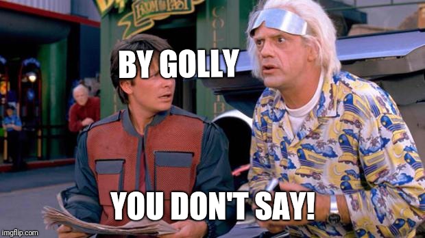 Back to the Future | BY GOLLY YOU DON'T SAY! | image tagged in back to the future | made w/ Imgflip meme maker