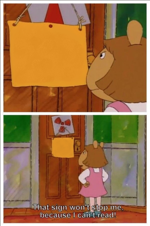 High Quality D.W. Cant Read Blank Meme Template