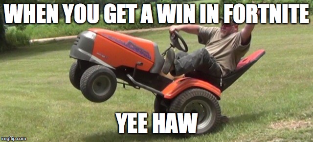 Yee Haw! | WHEN YOU GET A WIN IN FORTNITE; YEE HAW | image tagged in yee haw | made w/ Imgflip meme maker